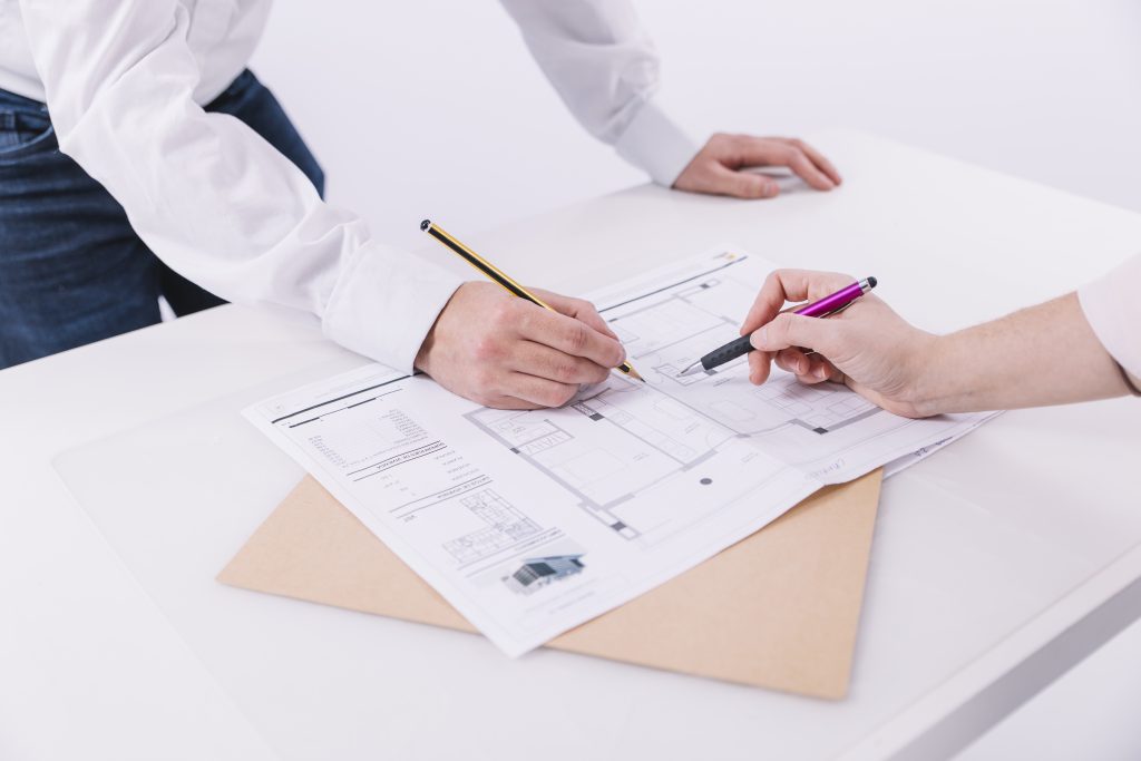 crop hands correcting blueprint